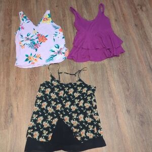 Floral and Purple Women's Tops Set